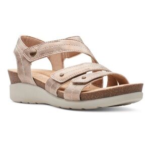 Clarks Women's Calenne Clara Strappy Wedge Sandals Size 8 W